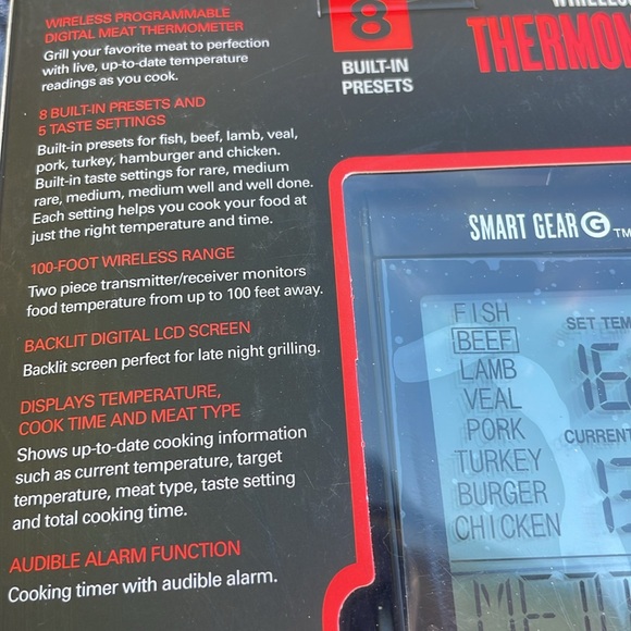 Wireless Grilling Thermometer Smart Gear 8 Built-in Presets NEW in Box - Picture 3 of 3
